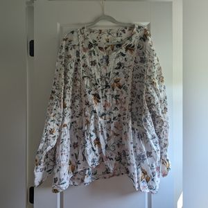 Anthropologie Plus Size Floral Blouse